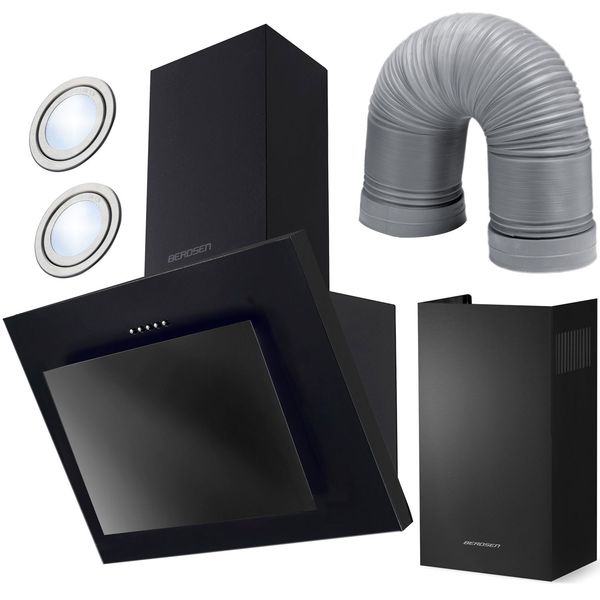 Okap kuchenny kominowy 60 cm Berdsen BT-215 czarny zdjęcie 1