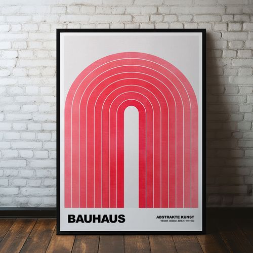 Plakaty w ramce bauhaus tęcza 50x70 cm w czarnej ramie na Arena.pl