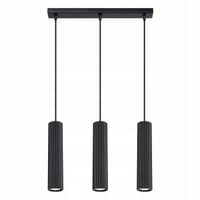 Oprawa lampa wisząca ryflowana KARBON 3L czarny SL.1575 Sollux