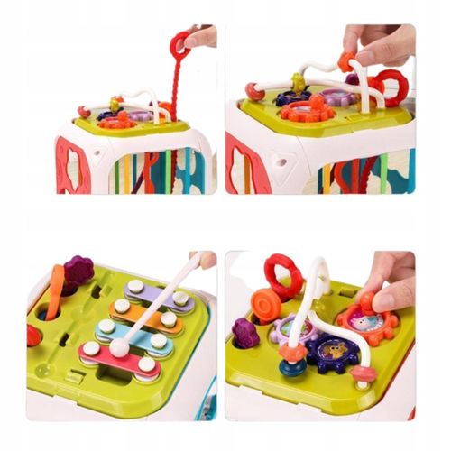 INTERAKTYWNA KOSTKA EDUKACYJNA DLA NIEMOWLĄT SORTER KLOCKI CYMBAŁKI 7w1 PL na Arena.pl