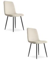 Krzesło beżowe tapicerowane RIFT tkanina do jadalni kuchni salonu x2