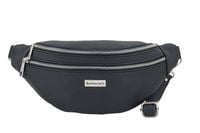 Funkcjonalna skórzana saszetka nerka - Czarna