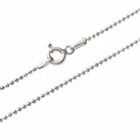 ŁAŃCUSZEK SREBRNY - KULKA DIAMENTOWANA - 55 cm