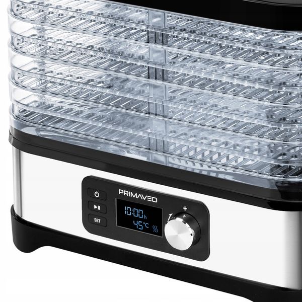 Suszarka do Grzybów Owoców Warzyw ZIÓŁ TERMOOBIEG 450W Zegar PRIMAVEO PL zdjęcie 14