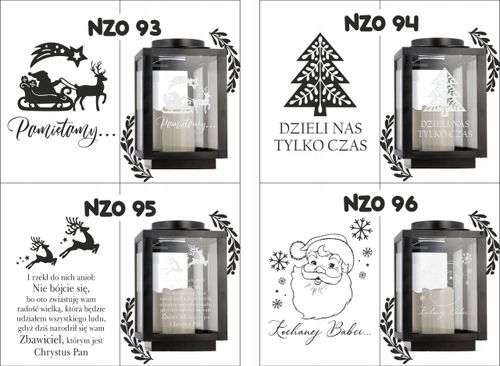 Znicz latarenka na grób z grawerem imię data dedykacja personalizowany wzór na Arena.pl