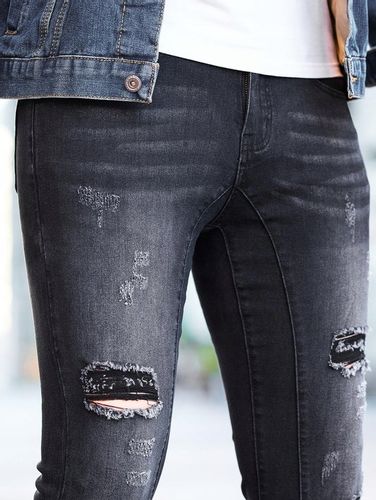 JEANSY MĘSKIE RURKI PODARTE SPRANE CZARNE SHEIN XL na Arena.pl