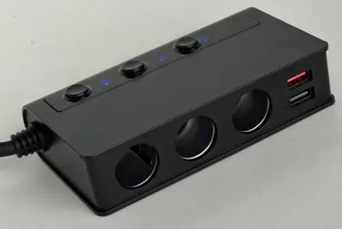 Rozgałęźnik | Rozdzielacz USB 12/24V|QC USB-A|3 x USB-A|3 x zapalniczka|LCD na Arena.pl