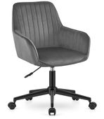 Krzesło obrotowe ROXY biurowe aksamit ciemnoszary na kółkach fotel