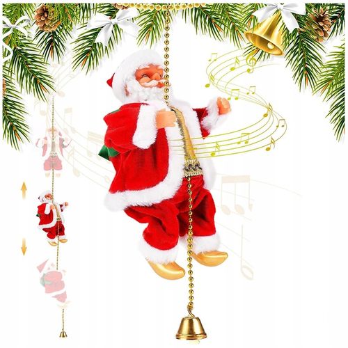WSPINAJĄCY SIĘ MIKOŁAJ SANTACLIMB LED MUZYCZNY DEKORACJA ŚWIĄTECZNA na Arena.pl