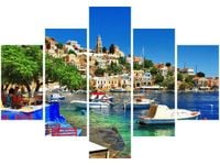 70 100CM OBRAZ 5 ELEM WAKACJE WYSPIE SIMI DRUK PŁÓTNO