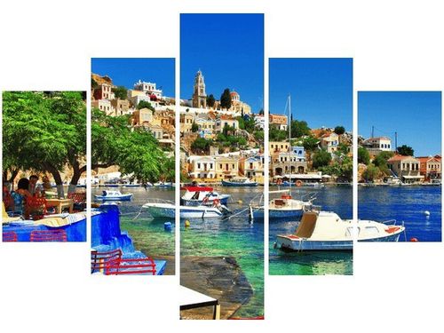 70 100CM OBRAZ 5 ELEM WAKACJE WYSPIE SIMI DRUK PŁÓTNO na Arena.pl