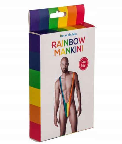 Mankini tęcza strój kąpielowy borata stringi facet na Arena.pl