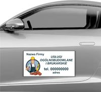 MAGNES NA SAMOCHÓD MAGNETYCZNA REKLAMA 60X30 USŁUGI OGÓLNOBUDOWLANE