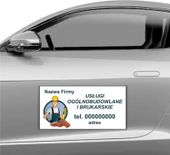 MAGNES NA SAMOCHÓD MAGNETYCZNA REKLAMA 60X30 USŁUGI OGÓLNOBUDOWLANE