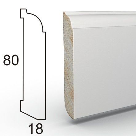 Listwa biała MDF 80x18 RF na Arena.pl