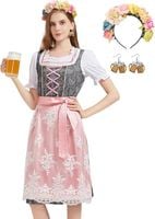 Strój bawarski Dirndl sukienka Oktoberfest zestaw z fartuchem Rozmiar M