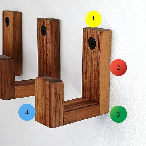 Wieszak Scienny do Przedpokoju Drewniany Łazienkowy Haczyk Brązowe Orzech na Arena.pl