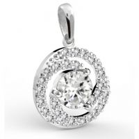 SREBRNY WISIOREK KOŁO Z CYRKONIAMI PRÓBA SREBRA 925