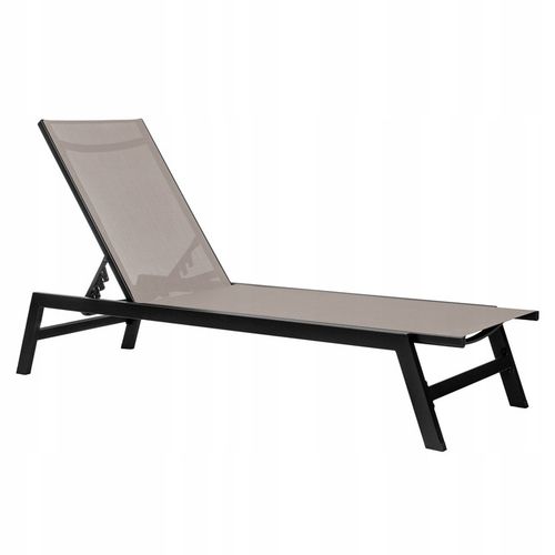 Leżak ogrodowy beżowy wygodny z aluminium rozkładany Leżanka na taras 60 cm na Arena.pl