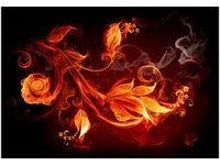 100 70CM OBRAZ PŁÓTNO PŁOMIENNE KWIATY PŁÓTNO RAMA