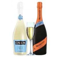 CIN CIN FREE + MIONETTO FREE wino bezalkoholowe musujące 2 butelki
