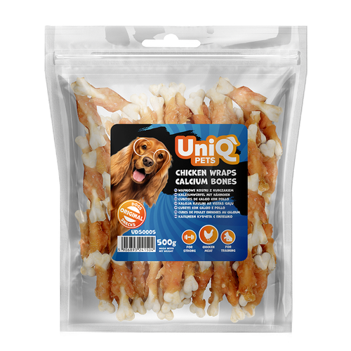 UNIQ PETS Przysmak dla psa kurczak wapniowe kostki - przekąska 500g na Arena.pl
