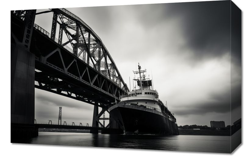 Obraz 60x40cm Statek przy Moście zdjęcie 1