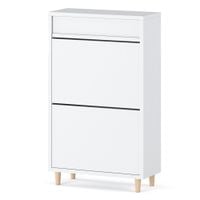 Szafka Na Buty Do Przedpokoju Półka Regał Stojak Skandynawska Biały Mat