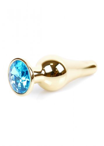 plug jewellery gold butt plug  light blue na Arena.pl