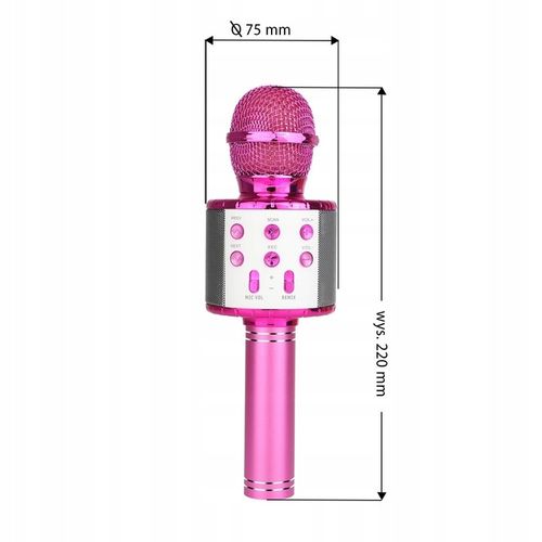 Mikrofon Karaoke Zabawka Dla Dzieci Z Głośnikiem ECHO Manta Bluetooth Róż na Arena.pl