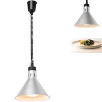 lampa do podgrzewania potraw - wisząca stożkowa srebrna 250w