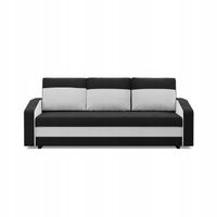 KANAPA ORION CZARNO BIAŁA Rozkładana Funkcja Spania SPRĘŻYNY BONELL