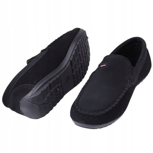 CZARNE MOKASYNY CHŁOPIĘCE PÓŁBUTY ZAMSZOWE WSUWANE BUTY NA KOMUNIĘ na Arena.pl