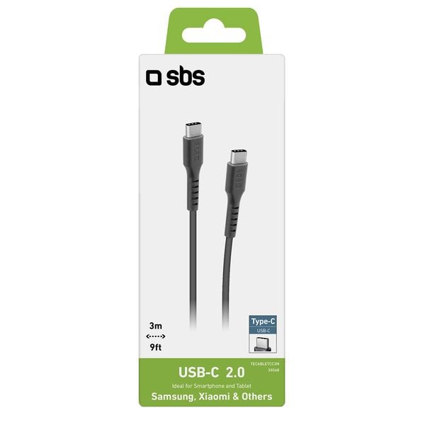 Kabel przewód USB-C - USB-C 3m - czarny zdjęcie 2