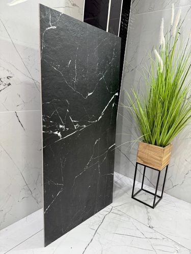 Płytka wielkoformatowa 120x280 czarny marmur mat Nero Marquina gres 6mm na Arena.pl
