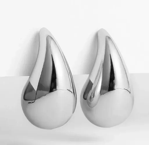 KOLCZYKI srebrna KROPLA łezka stal 316L zdjęcie 7