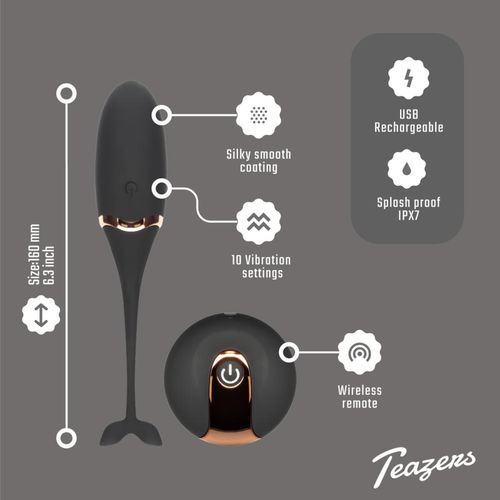 luxurious vibrating egg w/ remote control   black na Arena.pl