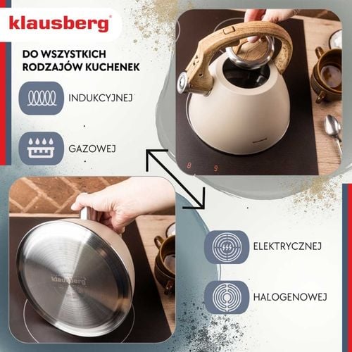 czajnik stalowy z gwizdkiem 2,5l klausberg kb-7954 na Arena.pl