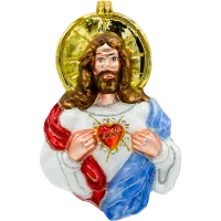 Bombka choinkowa szklana: Jezus Chrystus z Sercem