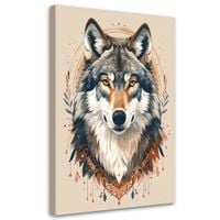 Obraz do salonu biura jadalni, Wilk portret zwierzęta leśne