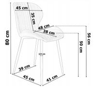 Krzesło tapicerowane MONTI VELVET GREY GOLD