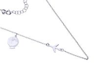 Elegancki rodowany srebrny naszyjnik gwiazd celebrytka globus samolot plane srebro 925 CEL295ZRH