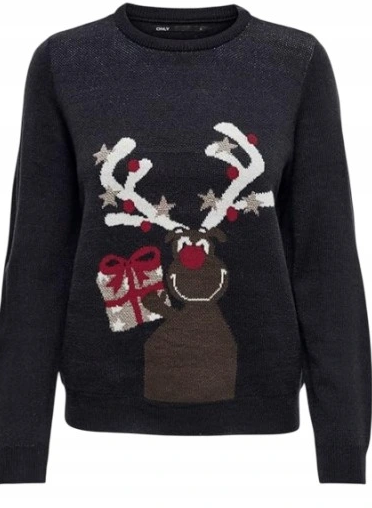 Only Onlxmas Happy L/S Pullover Box Bluza KNT S zdjęcie 1