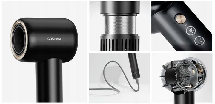 Mocna Suszarka do Włosów COSHARE EssenceRing SuperFlow1 PRO Jonizacja 1600W zdjęcie 6