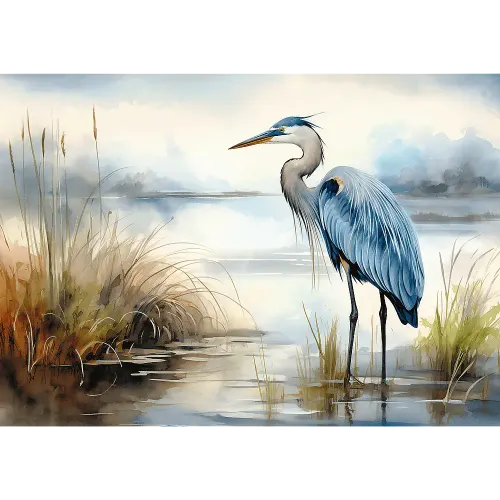Puzzle 1000 elementów. Premium Plus Quality. Błękitna czapla na wolności na Arena.pl