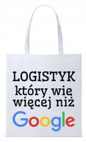 Torba Biała Eco Shopper Dla Logistyka Prezent Z Nadrukiem Ze Zdjęciem