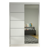 Szafa przesuwna Lino III z lustrem 120cm garderoba - BIAŁY