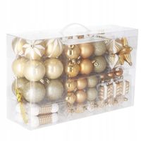 Bombki choinkowe Zestaw 77 szt. złote kształtki nietłukące gwiazdy cukierki