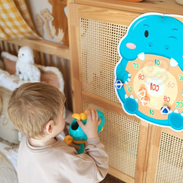 WOOPIE Gra w Rzutki Dart Pistolet Dinozaur na Kulki Rzepy Tarcza Punkty Strzelanie zdjęcie 18