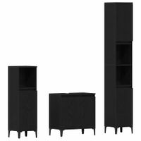 Zestaw mebli łazienkowych 3 pcs Czarny 30 x 30 x 180 cm